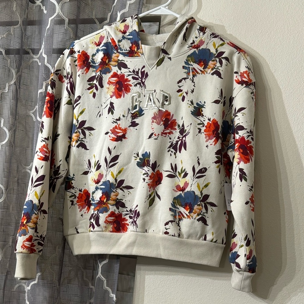 Gap Logo Floral Hoodie size 12